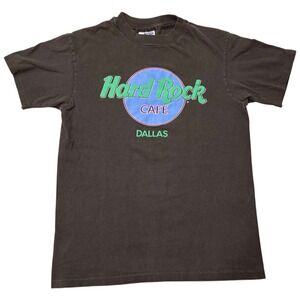 Men's Vtg Hard Rock Cafe Dallas black t-shirt Single stitch Made in USA -Medium
